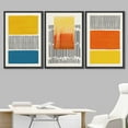 thumbnail image 2 of IDEA4WALL Framed Canvas Print Wall Art Set Mid-Century Bright Neon Color Block Mosaic Abstract Shapes Minimalism Bohemian Decorative for Living Room, Bedroom, Office - 24"x36"x3 Black, 2 of 5