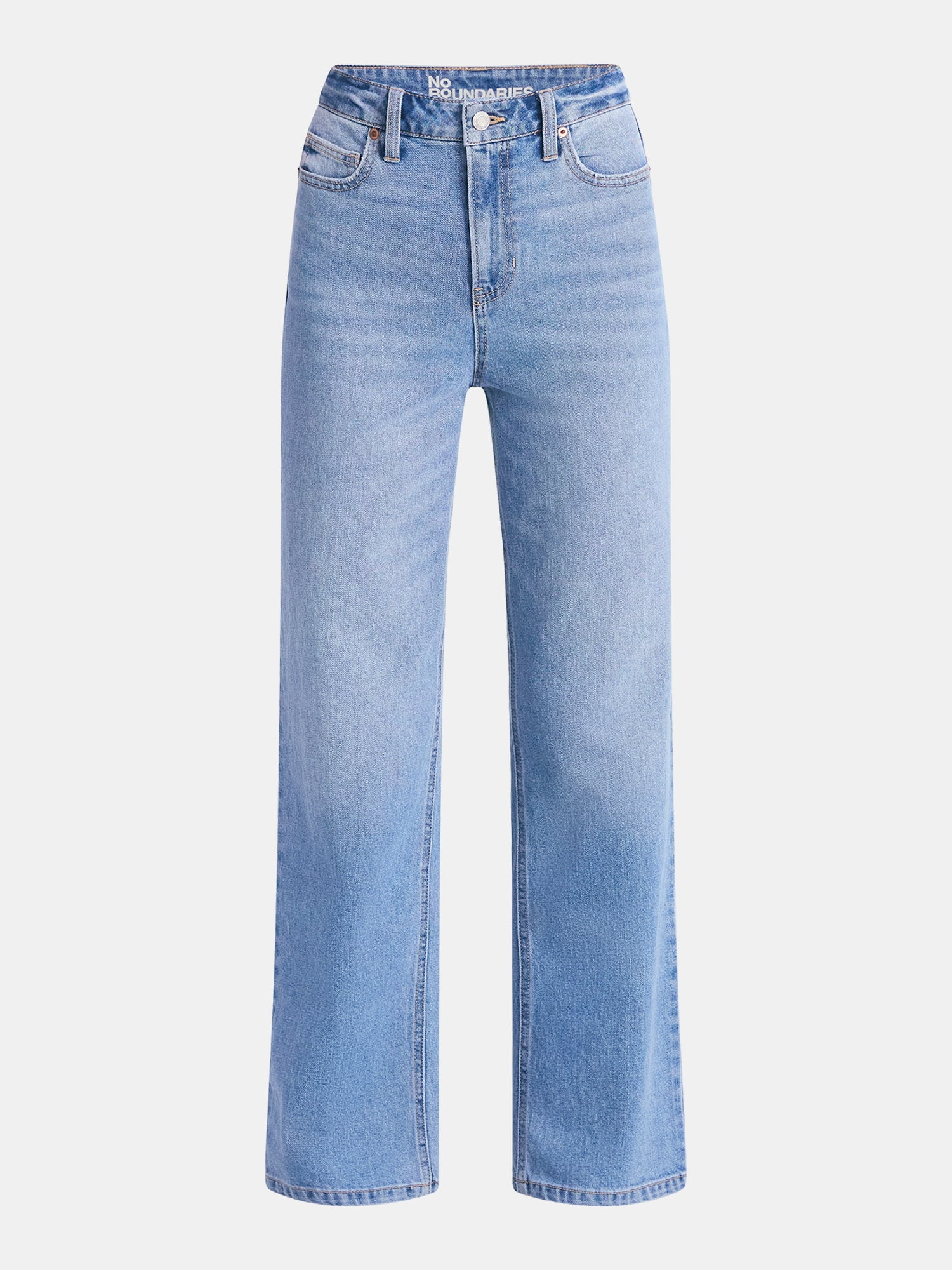 No Boundaries Women's Plus High-Rise Straight Leg Jeans, 30” and 32" Inseam, Sizes 00-24W
