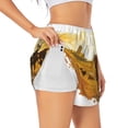 thumbnail image 2 of Bixox Women's Western Cowboy Ranch pattern 2 in 1 Running Shorts - Lightweight Athletic Workout Gym Yoga Shorts Liner with Pockets - Medium, 2 of 5