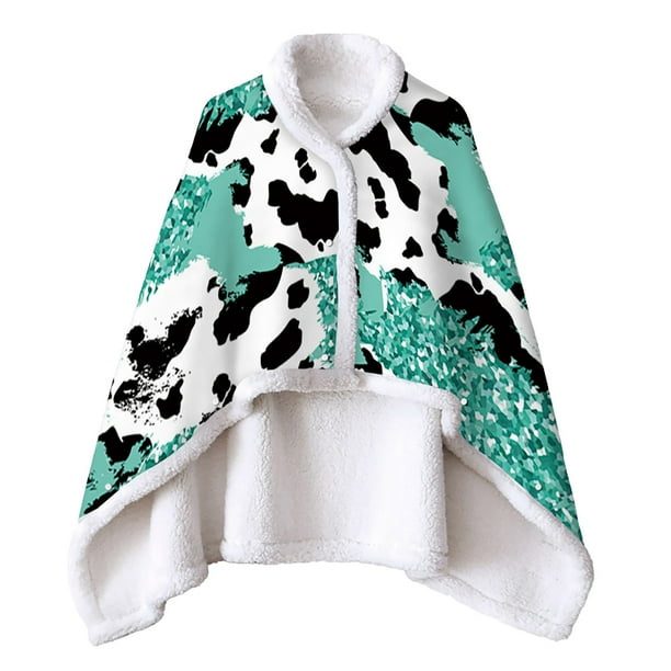 Yannianjz Winter Coats For Toddler With Hoodie Thick Double Sided Blankets Flower Leopard Baby Blanket Warm Cardigan Cape Wearable Fleece With Sleeves Soft Plush Throw Wrap Cover Cute Fleece Jacket Walmart Com