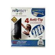 4 Pack Anti-Tip Furniture & TV Straps with Mounting Hardware in White (Available in a pack of 6)