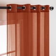 thumbnail image 3 of Panels Terracotta Semi Sheer Window Curtains Boho Grommet Top Window Voile Drapes/Treatment Linen Textu Panels for Bedroom Living Room Rust Retro Fall Modern Decor (X es), 3 of 8