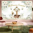 thumbnail image 4 of Mi Primera Comunion Backdrop Banner First Holy Communion Baptism Decorations Greeney Christening God Bless Party Photography Background Banner Photo Booth Props, 4 of 6