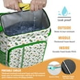 thumbnail image 2 of Travel Cooler Bag - White Cartoon Cute Dinosaurs Pattern Camping Beer Cooler Backpack with Bottle Opener- Waterproof Insulated Picnic Backpacks - Cooler Bag for Beach, 2 of 6