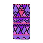 LNWH Bath Towel, Tribal Purple Seamless Pattern Absorbent Coral Fleece Bath Towel for Bathroom, Gym, Beach-27x55in
