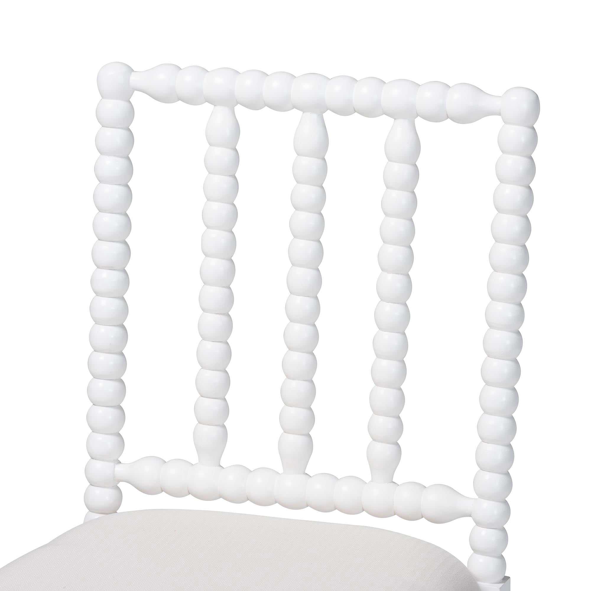 bali & pari Deya Traditional Dining Chair, Dining Height, White