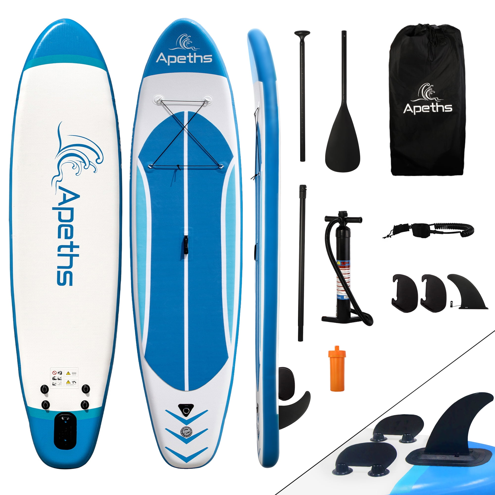 KICODE® SUP Board Set Stand Up Paddle Aufblasbar Surfboard Paddling 3,2m 6“Thick 