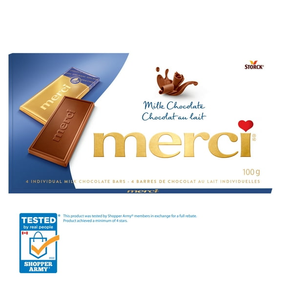 Barres de chocolat merci Au Lait 100 g