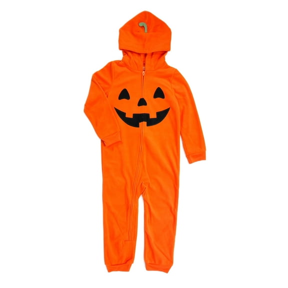 Carter's Toddler Kids Halloween Jack-O-Lantern Fleece Hooded Pajama Sleeper, Size 2T