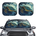 thumbnail image 2 of Saiise Surfing Turtle for Foldable Car Sun Shades (2-Pack) Offer Sun Protection with an Easy-fold Design for Convenient Windshield Shading-Small, 2 of 6