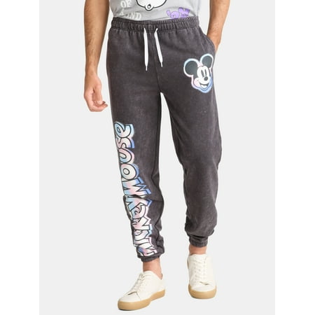 Mickey Mouse Men's and Big Men's Logo Graphic Jogger Pants, 27" Inseam, Sizes S-3XL