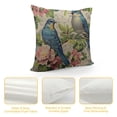 thumbnail image 4 of GOSMITH Blue Green Floral Pillow Covers Spring Plant Flowers Hydrangea Hibiscus Iris Bird Leaf Decorative Throw Pillow Covers Cushion Case for Home Sofa Couch Decoration White, 4 of 5