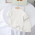 thumbnail image 4 of NIEWTR Toddler Pajamas Baby Boy Summer Clothing Set Short Sleeve Embroidery Shirt Tops with Plaid Shorts 2Pcs Pj Set Loungewear 2T 3T 4T 5T 6T(A-Beige,2-3 Years), 4 of 4
