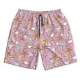 thumbnail image 3 of Uemuo Seafood Pattern Men's Swim Trunks Hawaiian Beach Bathing Suit Swimsuits Beach Quick-Dry Shorts with Pockets-, 3 of 9