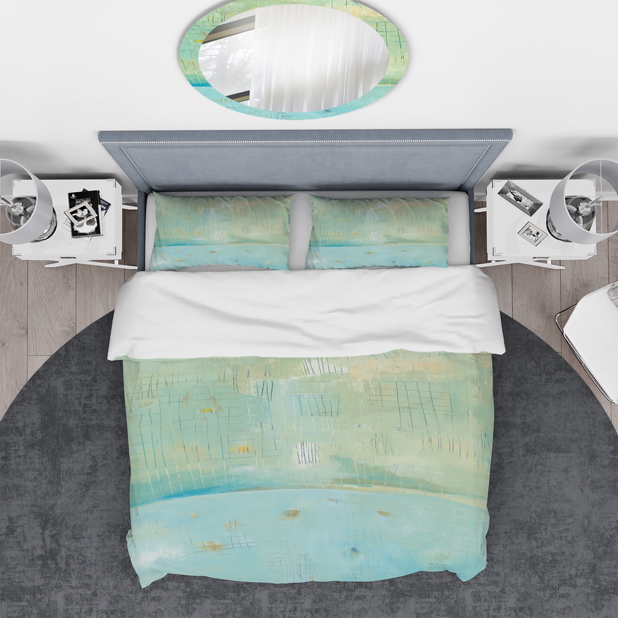 Designart 'Dreaming of the Shore I' Geometric Duvet Cover Set