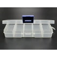 thumbnail image 4 of U8MO 2 Pack Plastic Jewelry Organizer 10 Grids Earring Beads Storage Box Adjustable, 4 of 8