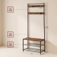 thumbnail image 2 of Nordic Hygge 68.9 in. Industrial Hall Tree with Shoe Storage Bench & 9 Hooks, Rustic Brown/Black, 2 of 7
