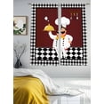 thumbnail image 4 of Sheer Curtains 63 Inches Long, Red Kitchen Chef Light Filtering Window Curtains for Living Room/Bedroom, Black Plaid Gourmet Food Vintage Rod Pocket Voile Sheer Curtain Drapes, 52"W x 63"L, 2 Panels, 4 of 8
