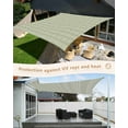 thumbnail image 4 of Sun Shade Sail 6.5x10Ft Boho White Striped Farmhouse Style Sage Green Uv Block Sunshade Canopy Outdoor Shade Cover Rectangle Shade Cloth For Patio Garden Yard Deck Pergola, 4 of 6