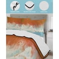 thumbnail image 4 of Orange Coastal Full Size Down Alternative Comforter, Lightweight Comforter Quilt Bedding Set with Pillow Shams Summer Beach Seaside Ocean Nautical All Seasons Bed Comforter Duvet Insert 78"x90", 4 of 7