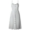 thumbnail image 3 of SMihono Robe d'Été pour Femmes Grande Taille Femmes Aguichant à Rayures Boutons Épaules Dénudées Sans Manches Robe Robe de Princesse Robe Courte, 3 of 5