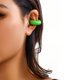 thumbnail image 1 of Clip para la oreja de una sola oreja con forma de hueso a rayas de hilo de metal colorido de joyería europea y americana, clip para la oreja de círculo de moda femenina, 1 of 6