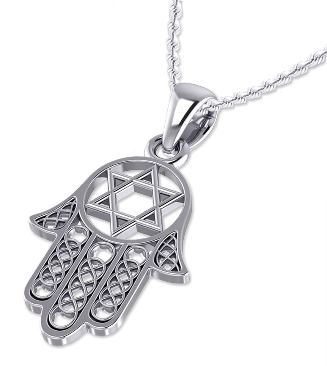 Men/Women Pendant Chain Necklace Hamsa Hand Star Of David Gold/Silver Plated 