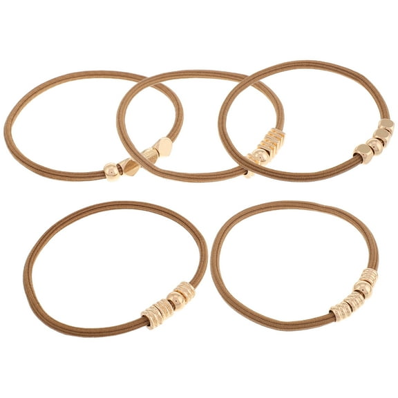 OFFIGAM 5PCS Non Slip Hair Ties for Thick Hair Elegant Rubber for Daily Life