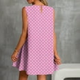 thumbnail image 5 of TAGOLD Womens Sleeveless Round Neck Dress Random Print Side Ruched Sleeveless Casual Dress, 5 of 5