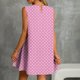 thumbnail image 3 of Vestido Corto para Mujeres Verano Moda Casual Impreso Lado Plisado Cuello Redondo Vestido sin Mangas para el Uso Diario, 3 of 7
