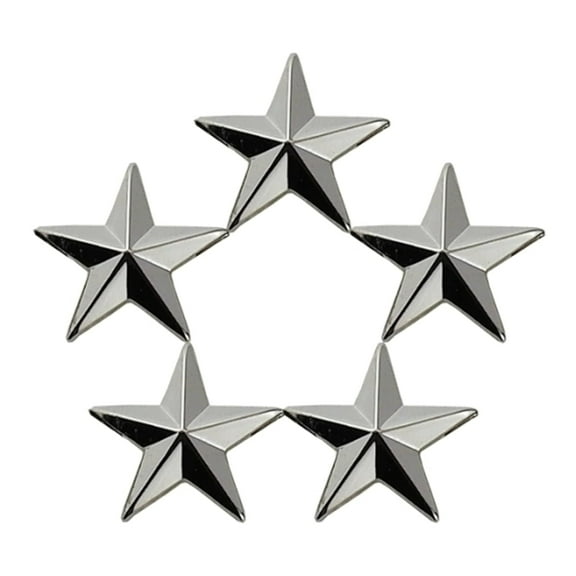 Hero's Pride Rank Insignia, 5-Star Cluster Pin, 7/16" Stars, Gold, 2 Posts & Clutch Backs, Pair