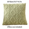 thumbnail image 3 of geerera 20x20 Inch Faux Wool Pillow, Farmhouse Plush Square Cushion, Boho Decorative Throw Pillow for Living Room Sofa Decor, 3 of 8