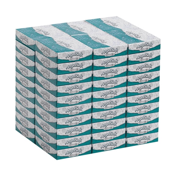 Georgia-Pacific Angel Soft Professional Series 2-Ply Facial Tissue By Pro , Personal Size Flat Box, 48550, 50 Sheets Per Box, 60 Boxes Per Case, White