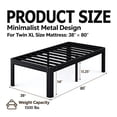 thumbnail image 4 of Apextella 14 in Twin XL Metal Platform Bed Frame, Round Corners, No Box Spring Needed, Underbed Storage, Black, 4 of 8