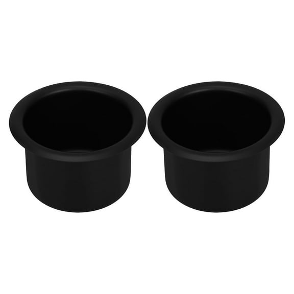 2Pcs Stainless Steel Cup Holder Insert for Sofa Table Couch Poker Table Black Replacement Drink Can Holder