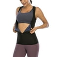 thumbnail image 4 of FANNYC Women's Sports Vests Sauna Suit Sweat Vest Waist Trainer Zipper Heat Trapping Polymer Vest Workout Shirt Tank Top Weight Loss Body Shaper, 4 of 8