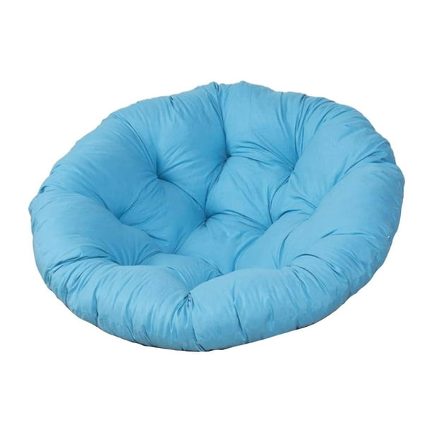 Cojín para silla de columpio, almohada de suelo, multifuncional, redondo, suave, grueso y elegante para jardín. Azul