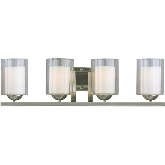 Woodbridge Lighting Cosmo 4-Light Metal Bathroom Light in Satin Nickel
