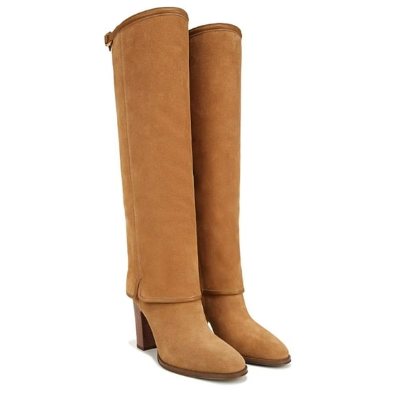 Franco Sarto Women's Informa West Knee High Boot Camel Brown Suede 6.5M
