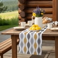 thumbnail image 6 of Table Runner Mid Century Abstract Art Table Decoration for Kitchen Dinning Symmetrical Geometric Yellow Grey Table Decoration for Indoor Outdoor Party Wedding Decor 13x72inch, 6 of 7