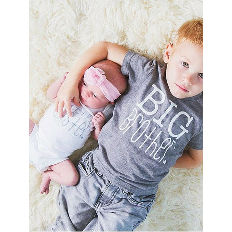 Sammenhængende Kontur vækst Gwiyeopda Big Brother Little Sister Kids Toddler Boys Baby Girls Cotton  Tops T-shirt/Romper Clothes - Walmart.com
