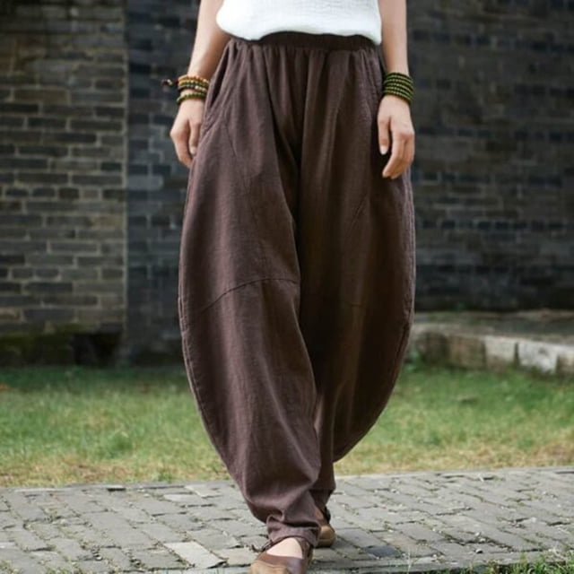zanvin Pantalons pour Femmes, Pantalons Décontractés Amples avec Poches pour Femmes Grande Taille, Combinaison de Mode en Coton et Lin