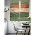 thumbnail image 4 of Farmhouse Dark Sage Green Brown Sheer Curtains 72 Inch Length 2 Panels for Living Room, Vintage Wooden Striped Voile Kitchen Curtain Set, Luxury Privacy Drapes Window Treatment for Bedroom, 4 of 7