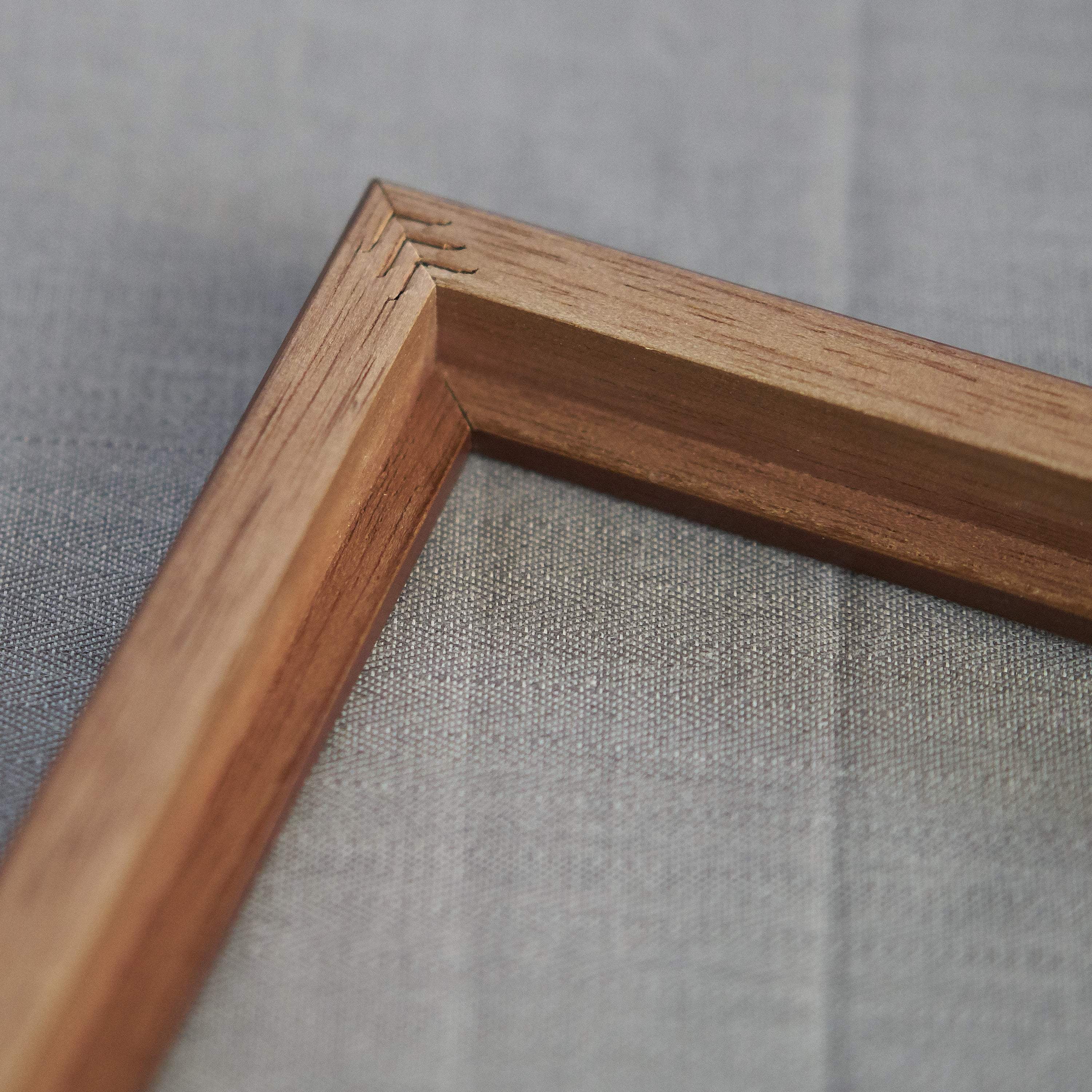 4x10 Mahogany Wood Picture Frame - UV Acrylic, Foam Board Backing, Hanging Hardware