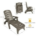 thumbnail image 3 of Costway Folding Chaise Lounge Chair 5-Position Adjustable Recliner Brown, 3 of 12
