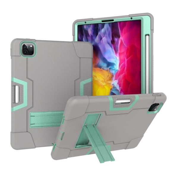 Golden Sheeps Compatible for iPad Pro 11" 2020/2018 Impact Hybrid Drop Proof Armor Defender Full-Body Protection Case Convertible Built in Stand (Grey Teal)
