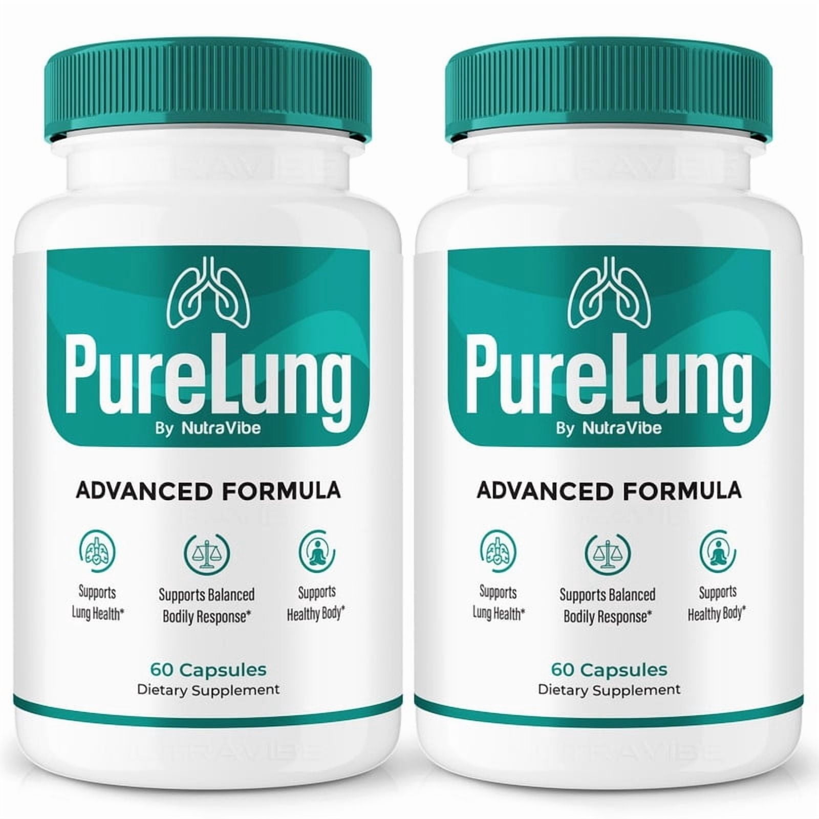 (2 Pack) PureLung – Respiratory Support Formula for Soothing Breathing Comfort & Daily Wellness | Easy-to-Swallow Daily Pills for Everyday Use (120 Capsules)