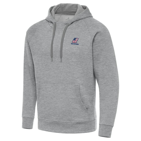Men's-Antigua  Heather Gray Brad Keselowski Fleece Victory Pullover Hoodie