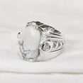 thumbnail image 2 of Howlite Mans Ring, Natural White Howlite Ring, Birthstone, Silver Jewelry, 925 Silver Ring, Birthday Gift, Heavy Mens Ring, Arabic Design, Ottoman Style Ring, Christmas, Turkey Mens Signet Ring, 2 of 5