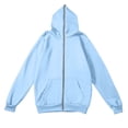 thumbnail image 6 of Hoodie Men Zaewscy Men's Solid Color Long Sleeved Hooded Sweatshirt With Zipper Cardigan Casual And Fashionable Top Light Blue XXS, 6 of 6